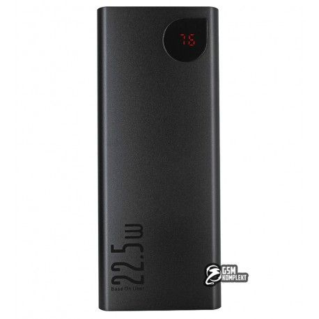 Power Bank Baseus Adaman Metal Digital Display Overseas 20000mAh 2USB/Type-C/Lightning, 22.5W/5A, PD/QC чорний (157266)