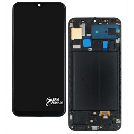 Дисплей для Samsung A505 Galaxy A50, A505F/DS Galaxy A50, чорний, з рамкою, High quality, (OLED) (155564)