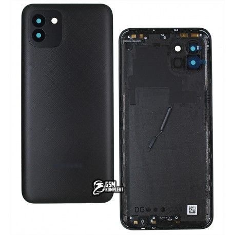 Задня панель корпуса для Samsung A035 Galaxy A03, чорний (155301)