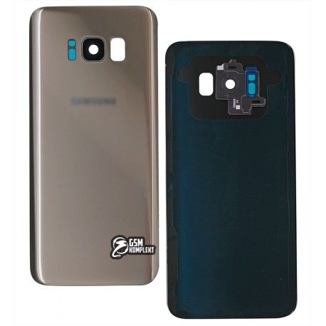 Задня панель корпусу для Samsung G950F Galaxy S8, G950FD Galaxy S8, золотистий колір, зі склом камери, повна збірка, оригінал (PRC), maple gold (138614)