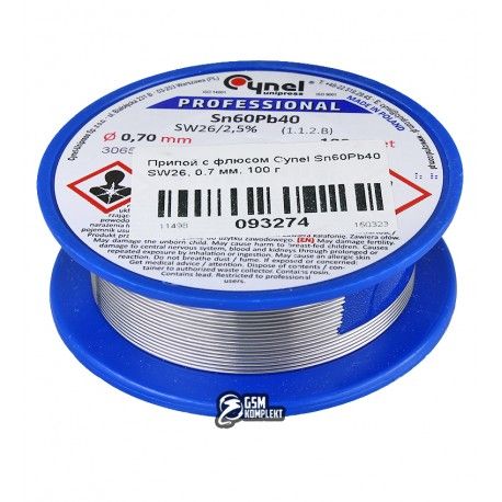 Припій Cynel S-Sn60Pb40 0.7мм 100гр (093274)