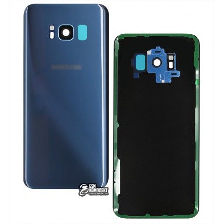 Задня панель корпусу для Samsung G950F Galaxy S8, G950FD Galaxy S8, блакитна, зі склом камери, повна збірка, оригінал (PRC), coral blue (138613)