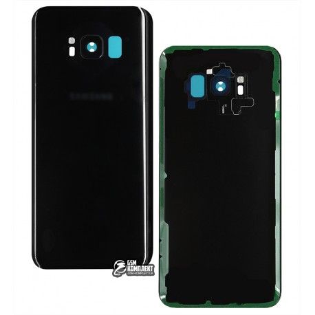 Задня панель корпусу для Samsung G950F Galaxy S8, G950FD Galaxy S8, чорний колір, зі склом камери, повна збірка, оригінал (PRC), midnight black (138618)