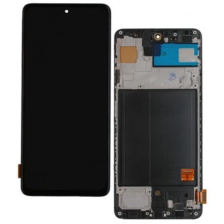 Дисплей для Samsung A515 Galaxy A51, чорний, з рамкою, High quality, original LCD size, (OLED) (159445)