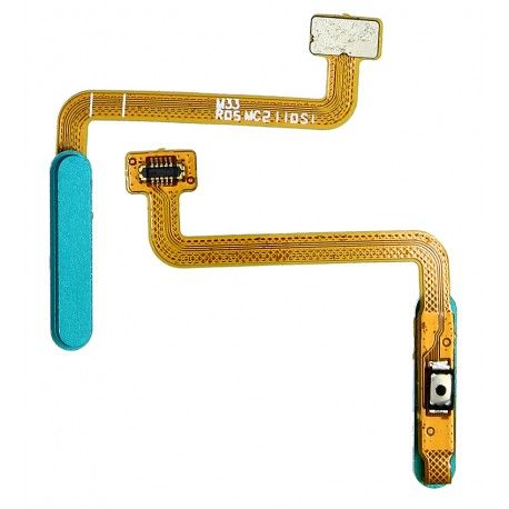 Шлейф Samsung M336 Galaxy M33, кнопки включення, сканера відбитка пальця (Touch ID), China quality, зелений (160454)
