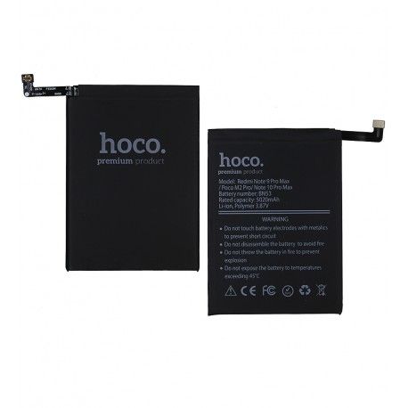 Акумулятор Hoco BN53 для Xiaomi Redmi Note 9 Pro Max, Poco M2 Pro, Redmi Note 10 Pro, Redmi Note 10 Pro Max, Li-Polymer, 3,87 B, 5020 мАг (160479)