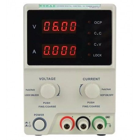 Лабораторний блок живлення Korad KA3005D, одноканальний, трансформаторний, 30V 5A, з цифровою індикацією (160598)