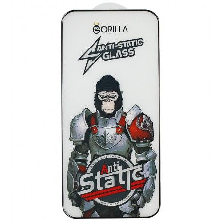 Захисне скло для Apple iPhone 14 Pro Max, iPhone 15 Plus, Full Glue, Gorilla Anti-Static, 0.3 мм, чорне (160702)