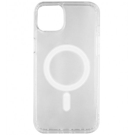 Чохол для iPhone 15 Plus, Clear case MagSafe, пластик+силікон, прозорий (160839)
