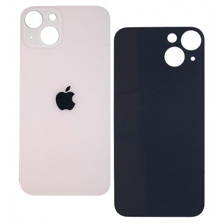 Задня панель корпуса для iPhone 13, рожева, не потрібно знімати скло камери, big hole (161169)