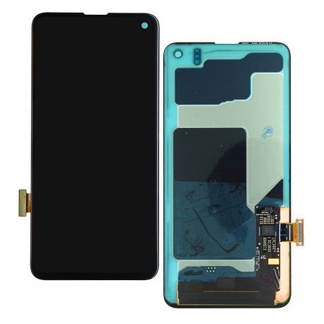 Дисплей для Samsung G970 Galaxy S10e, чорний, з тачскріном, оригінал (переклеєне скло) (135542)