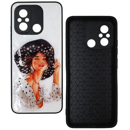 Чохол для Xiaomi Redmi 12C, Ladies GirlWithHat, пластик-силікон (162412)