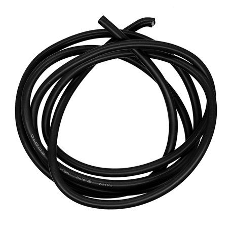 Кабель в силіконовій ізоляції 14AWG, 2 мм , 1 м, чорний, UL3135 (161895)