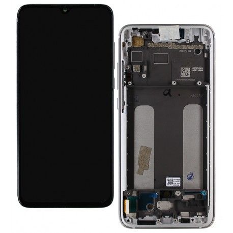Дисплей для Xiaomi Mi 9 Lite, Mi CC9, сріблястий, з тачскріном, з рамкою, оригінал (переклеєне скло), M1904F3BG (141519)