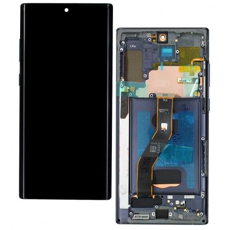 Дисплей Samsung N975F Galaxy Note 10 Plus, чорний, з тачскрином, з рамкою, (OLED) (163652)