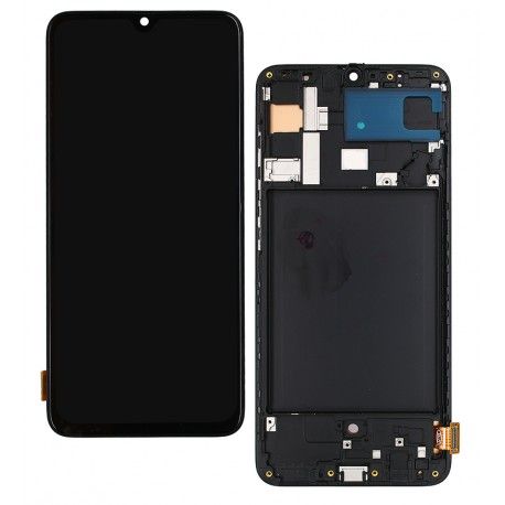 Дисплей для Samsung A705 Galaxy A70, A705F/DS Galaxy A70, чорний, з рамкою, High quality, original LCD size, (OLED) (161307)