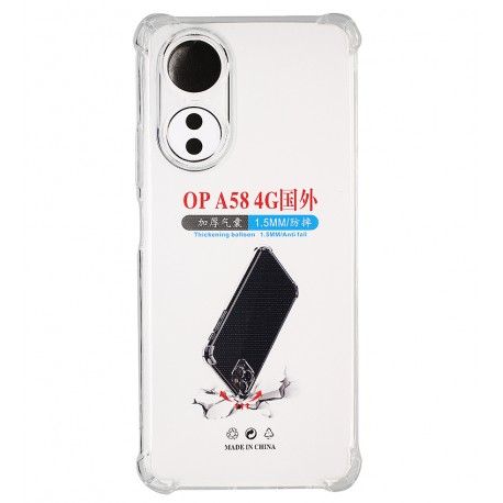 Чохол для Oppo A58, WXD HQ, силіконовий, протиударний, прозорий (164325)