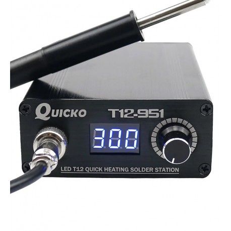 Паяльна станція Quicko T12-951, ручка + жало T12-K, 220В, вбудований бж 108Вт (164673)