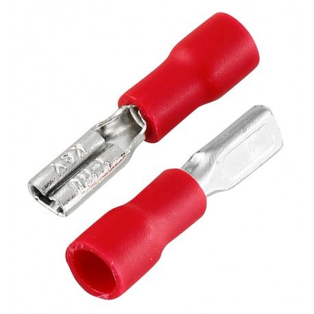 Наконечник плоский ізольований FDD1.25-110(5) мама, Red, (10 штук) (000756)