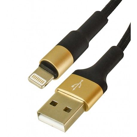 Кабель Lightning - USB, Hoco X26, круглий, 1 метр, у тканинному обплетенні, black (165800)