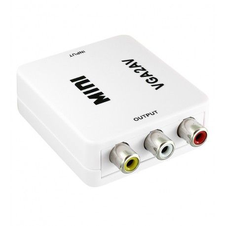Перехідник конвертер MINI, VGA в AV (VGA (IN)- гн.3гн.RCA (OUT)) (166130)