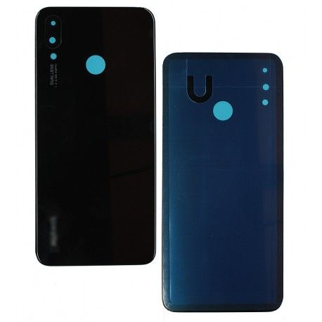 Задня панель корпуса для Huawei Nova 3i, P Smart Plus, чорний, із склом камери (155298)