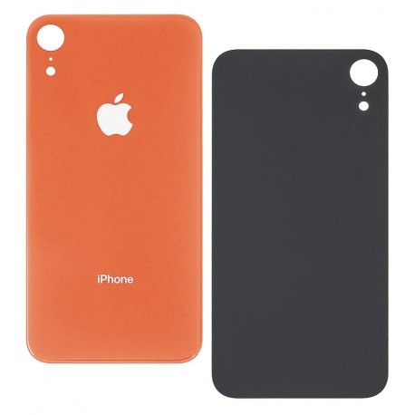 Задня панель корпусу iPhone XR, помаранчева, зі зняттям рамки камери, small hole (130168)