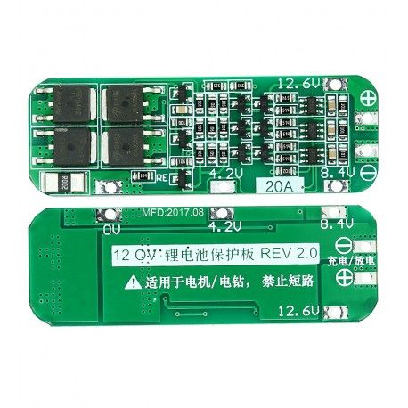 BMS Контролер заряду-розряду для 3-х Li-Ion акумуляторів 18650 XR-121 20A 11.1-12.6V (166485)
