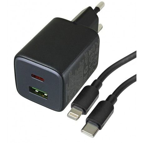Зарядний пристрій Hoco N41 USB QC3.0, Type-C PD 20W + кабель Type-C - Lightning (166547)