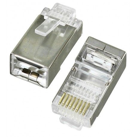 Конектор 8р8с (RJ-45), категорія-5, 10шт, з наскрізними отворами (151678)
