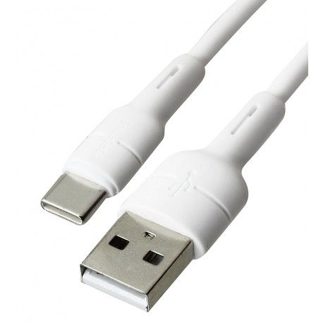 Кабель Type-C - USB, Borofone BX30, 1 м, 3А, силиконовый, белый (168765)