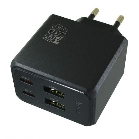 Зарядний пристрій Hoco CS18A, 2USB+2Type-C PD45Вт, чорний (169216)