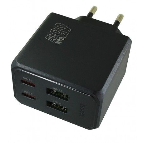 Зарядний пристрій Hoco CS19A, 2USB+2Type-C PD65Вт, чорний (169218)