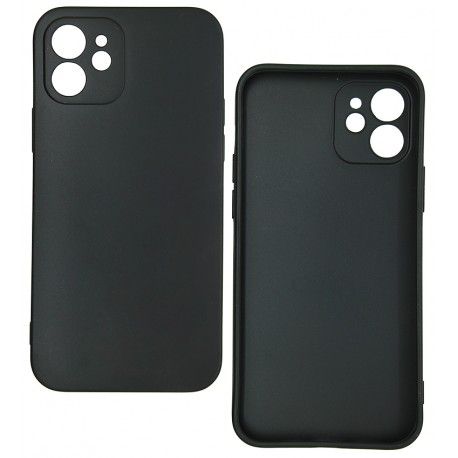 Чохол для iPhone 12/12 Pro, Joy (Black matt), матовий силікон, чорний, УЦІНКА! виріз камер зміщений (143542)