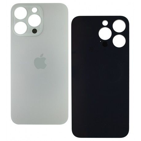 Задня панель корпуса для Apple iPhone 15 Pro Max, сіра, не потрібно знімати скло камери, High Copy, natural Titanium, big hole (167374)
