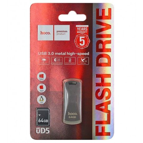 Флешка 64 Gb Hoco UD5, USB 3.0, срібляста (171303)