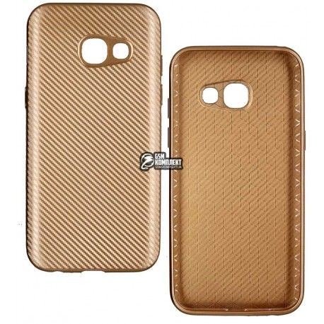 Чохол для Samsung A720 Galaxy A7 (2017) силіконовий, карбон, чорний (116472)