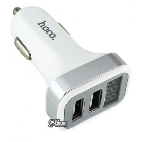 Автомобільне ЗУ HOCO Z3 2USB digital display 3,1А (Білий) (121523)