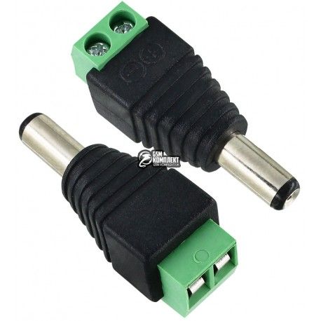 Штекер живлення DC 5,5x2,1 mm з клемної колодкою, двосекційний (121981)