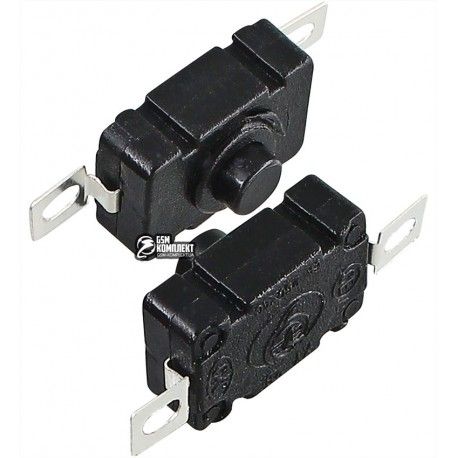 Кнопка для ліхтарика KAN-28 з фіксацією ON-OFF 1A 250VAC, 1A 30VDC, 18х12х10мм (122490)