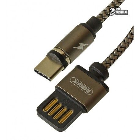 Кабель Type-C - USB, Remax RC-095a Gravity, магнітний, тканинний, 1,5 Ампер, 1метр (129334)
