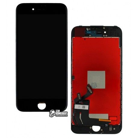 Дисплей iPhone 7, чорний, з сенсорним екраном (дисплейний модуль), China quality (128939)