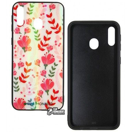 Чохол для Samsung M205F Galaxy M20, WAVE Monaco Case, силікон-скло, квіти (133244)
