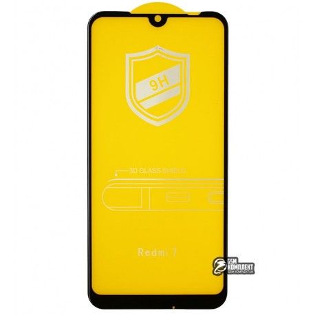 Захисне скло для Xiaomi Redmi 7, 4D, чорний колір (134502)