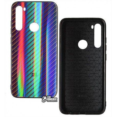 Чохол для Xiaomi Redmi Note 8, Carbon Gradient Hologram, скло-силікон (141719)