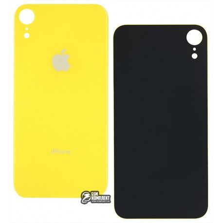 Задня панель корпусу iPhone XR, жовта, без зняття рамки камери, big hole (139885)