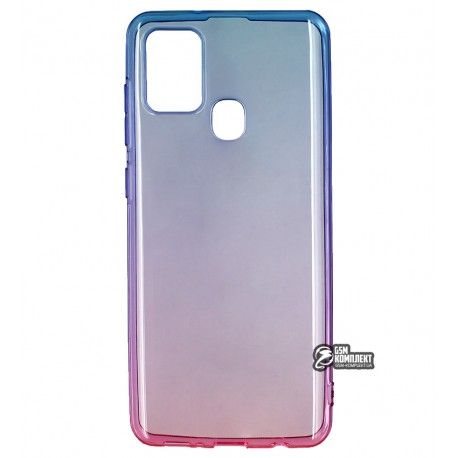 Чохол для Samsung 217 Galaxy A21s, Gradient Design, силіконовий надтонкий, blue/pink (145000)