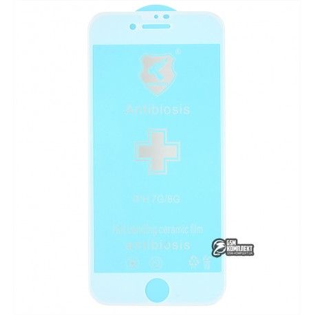 Захисне оргскло для iPhone 7, iPhone 8, iPhone SE (2020), Polycarbone, 3D, з фаскою (146125)
