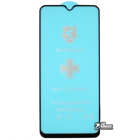 Захисне оргскло для Samsung A305, A307, A505, M307, M315, M215, F415, Galaxy A30, A30s, A50, M30s, M31, M21, F41, Polycarbone, 3D, з фаскою, чорне (147598)