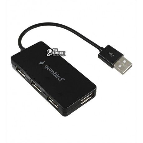 USB-хаб Gembird UHB-U2P4-04 USB-A на 4USB2.0 порти, чорний (148269)